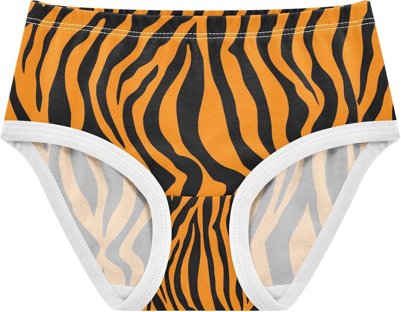 Dussdil Orange Black Tiger Zebra Girl's Panties Underwear Girls Panty Briefs Cotton Training Undies Size 2t