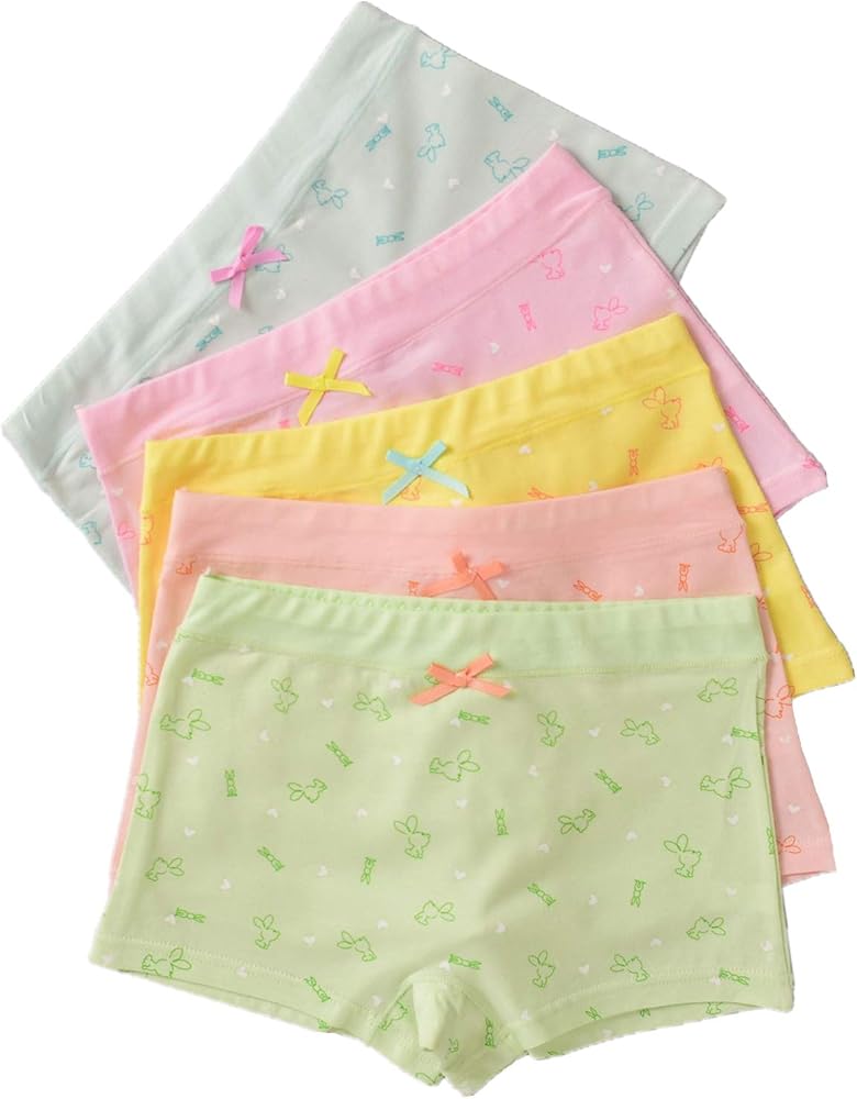 Cczmfeas Little Girls' Fashion Boyshort Kids Girls Briefs Underwear (Pack of 5)