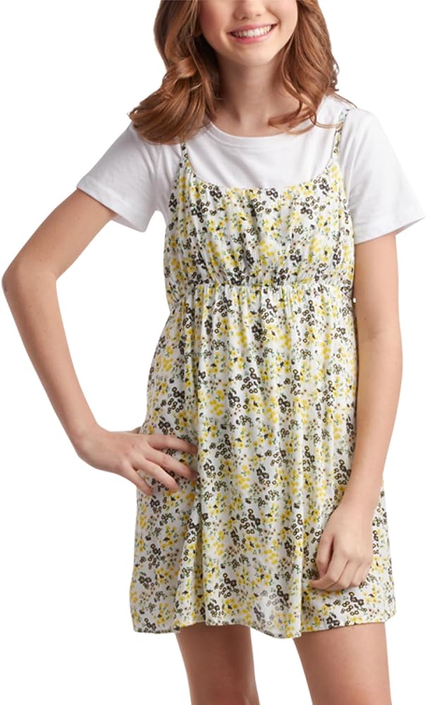 Steve Madden Girls' Dress - Short Sleeve or Sleveless Tunic Dress - Casual Summer Sundress for Girls (4-12)