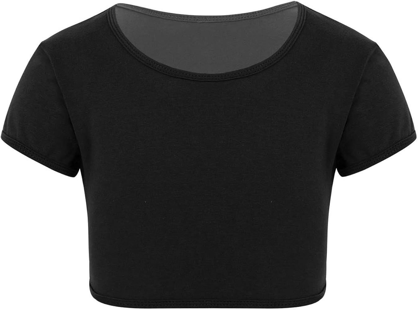 JEATHA Kids Girls Short Sleeves Crop Top Running Yoga Gymnastic Sports Workout T-Shirt Active Sportswear