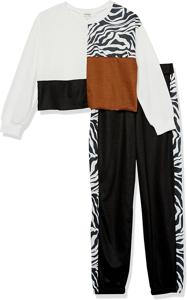 Speechless Girls' Long Sleeve Color block Top and Legging Set