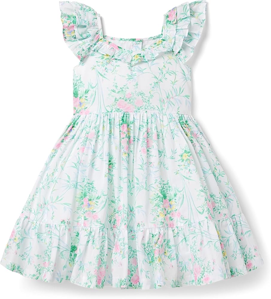 Janie and Jack Girls White Floral Dress (Toddler/Little Big Kids)