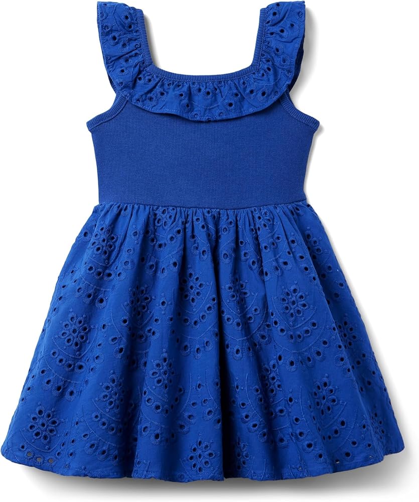 Janie and Jack Girls Floral Eyelet Dress (Toddler Kid/Big Little)