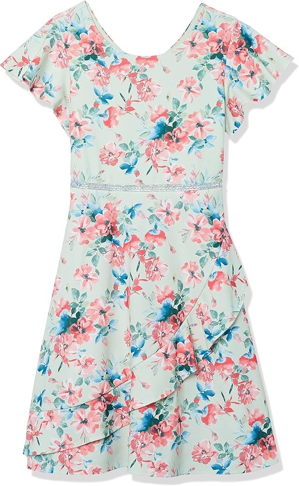 Speechless Girls' Ruffled Flutter Sleeve Dress