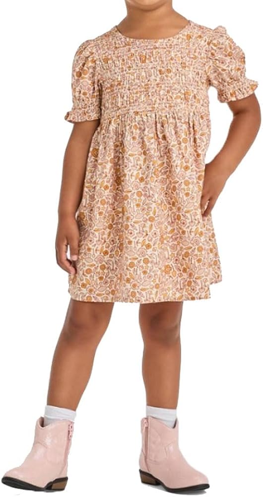 Cat & Jack Toddler Girls' Floral Twill Short Sleeve Dress -