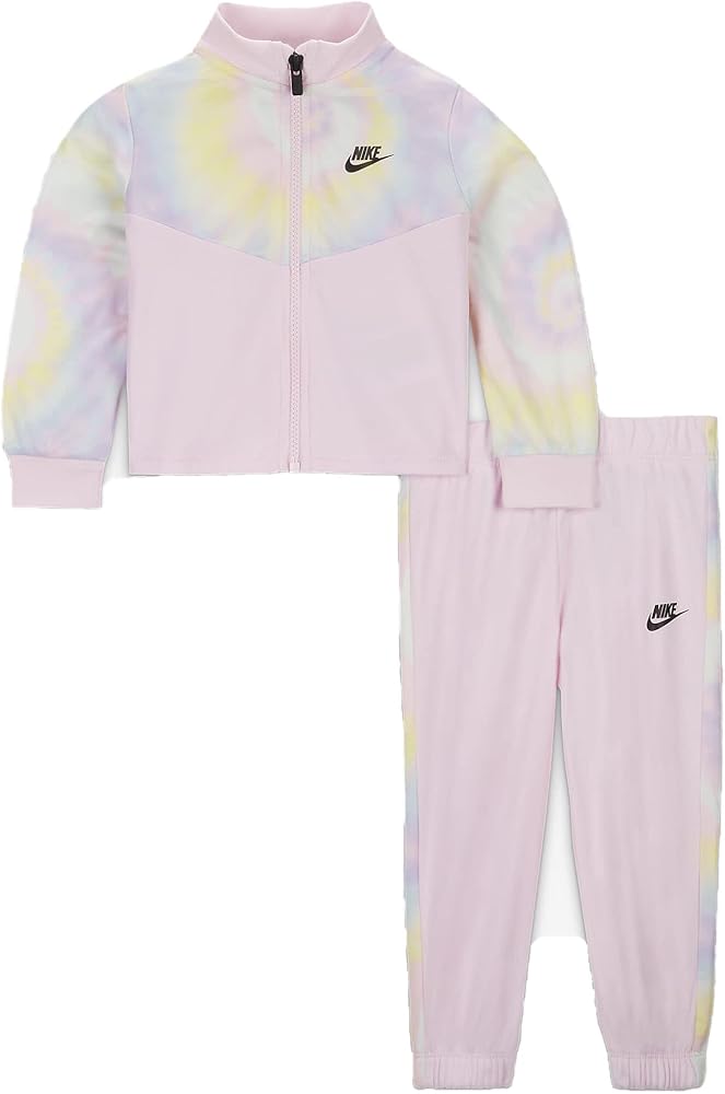 Nike Little Girls Full Zip Tricot Jacket And Pants 2 Piece Set (Pink_F(26I501-A9Y)/B, 2T)