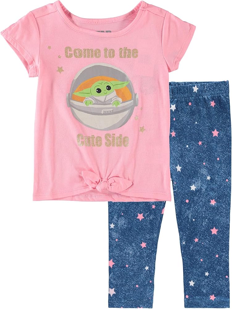 STAR WARS Girls Mandalorian The Child T-Shirt and Leggings Clothing Set - Baby Yoda Clothes