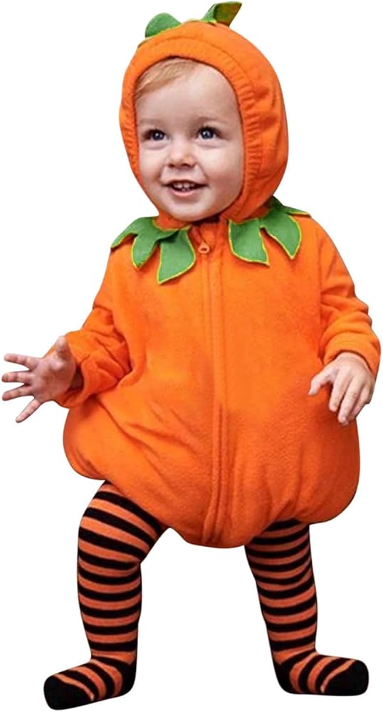 Twins Clothes Girls Cute Cosplay Pumpkin Print Fancy Costume Jumpsuit Outfits 3PCS with Hat Fir Girl