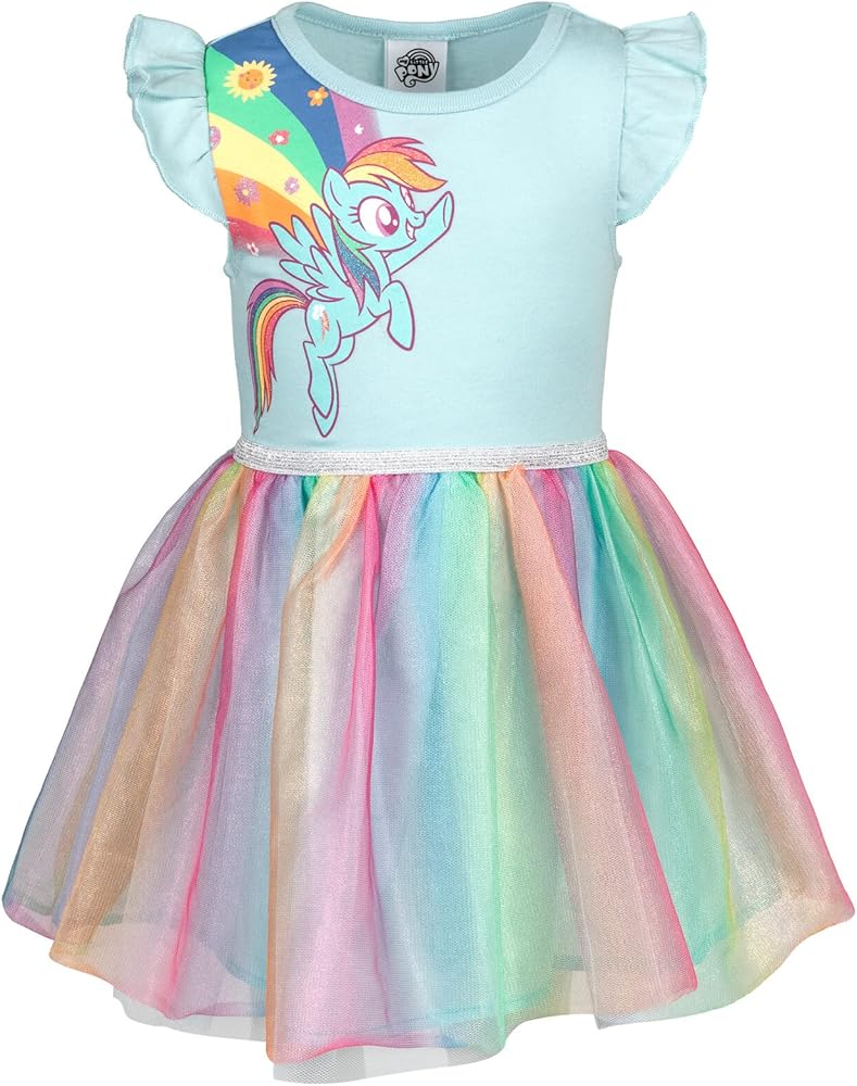 My Little Pony Pinkie Pie Rainbow Dash Girls Dress Toddler to Big Kid