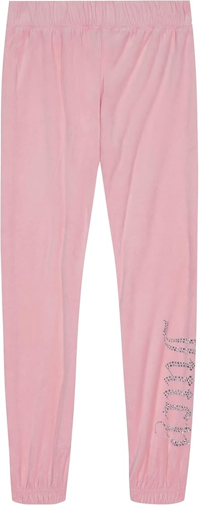 Juicy Couture Girls' Plush Velour Pant and Hoodie Sweatshirt Seperates, Orchid Pink, 12-14