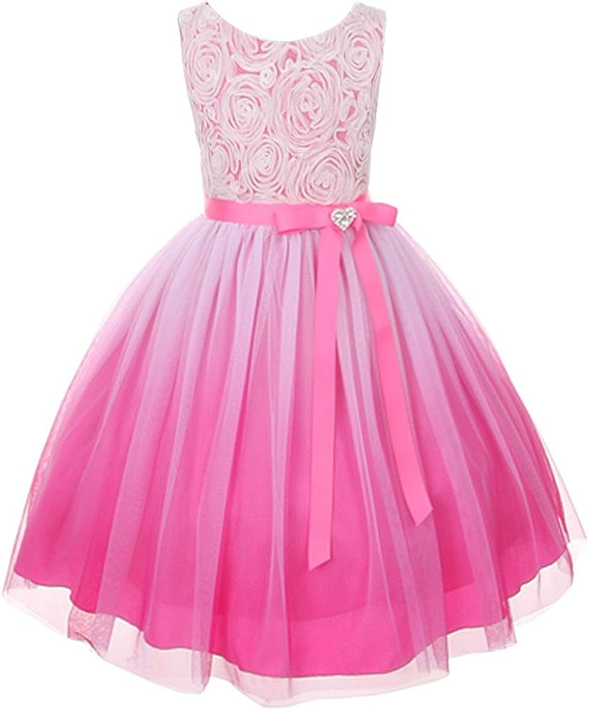 Ombre Flower Girls Big Girls' Dress Graduation Pageant Dresses