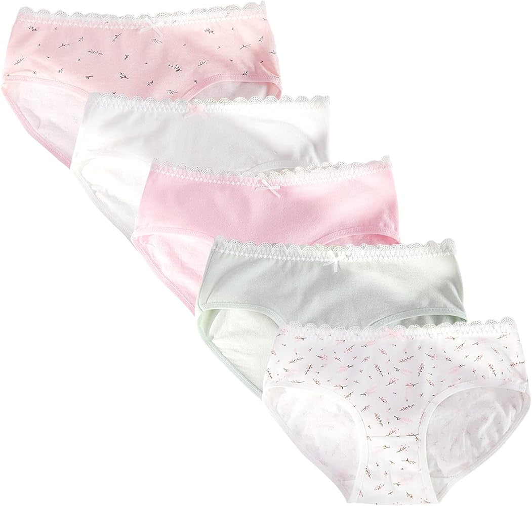 Underwear Teen Girls age 9-15 Panties Cotton Lace Trim Pattern Floral Fruit Bow-Knot