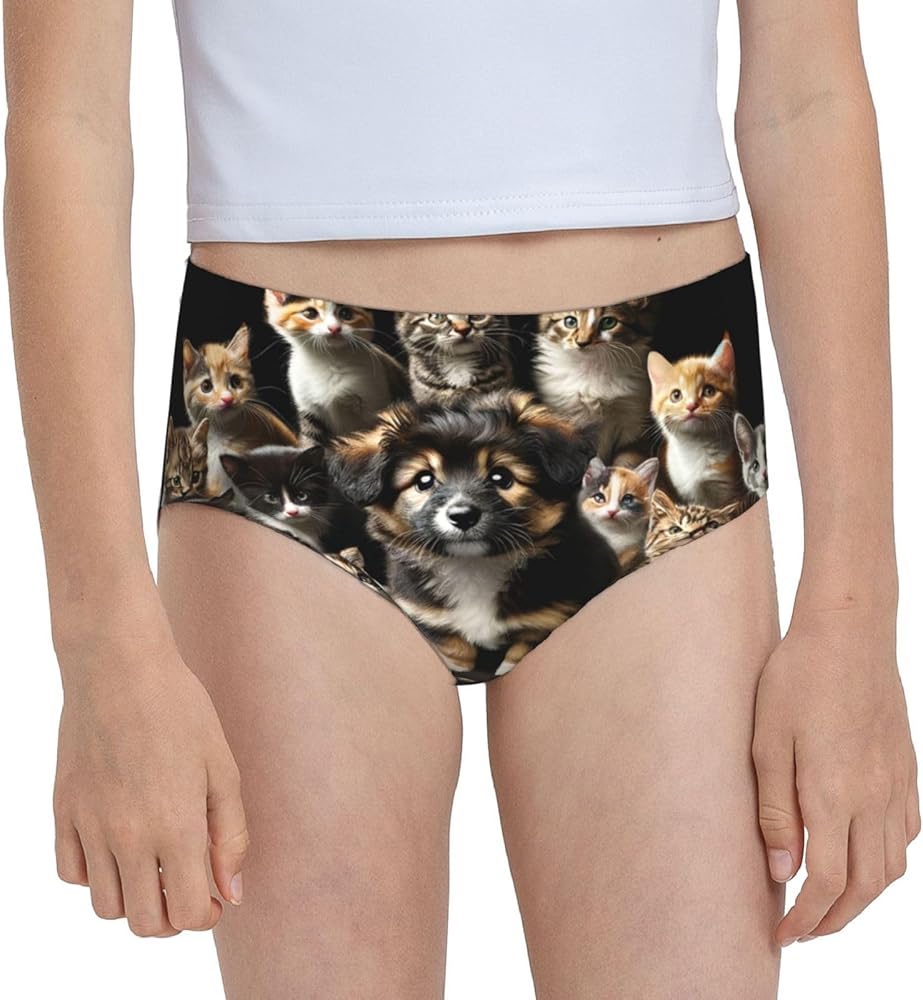 Augenstern Cotton Underwear Small-Cat-Dog-Knitting-Ball Girls'Briefs Soft Underpants