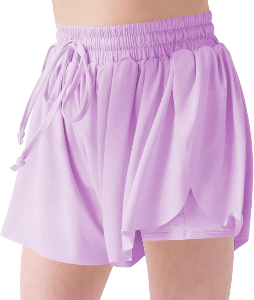 Flowy Shorts Girls Butterfly Shorts Girls Athletic Shorts Kids Butterfly Shorts Toddler Youth with Liner 2-in-1