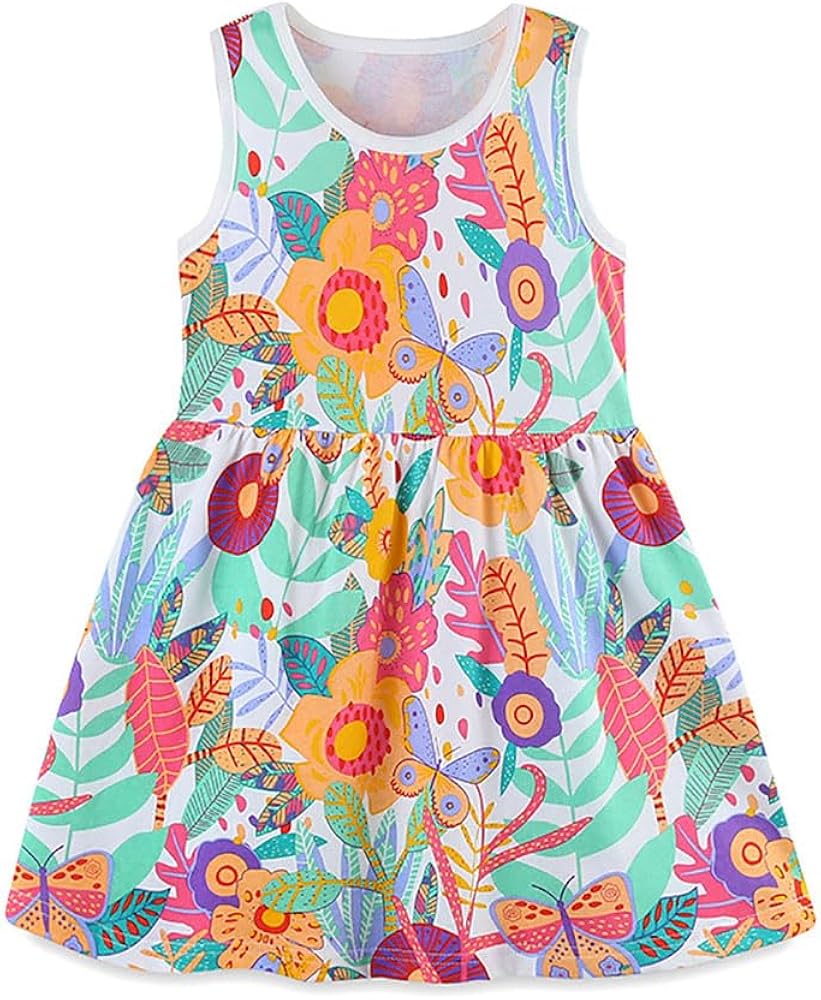 Girls Dresses Girls Short Sleeve Dresses Summer Casual Cotton Dresses Basic Playwear Sun Dresses Kid Dresses-8