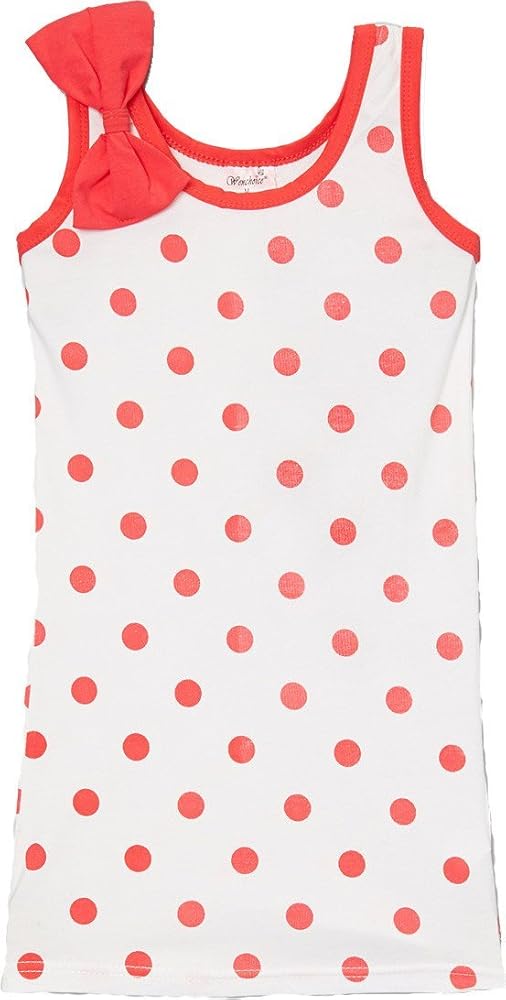 Girl's White & Red Polka Dot Bow Sleeveless Dress