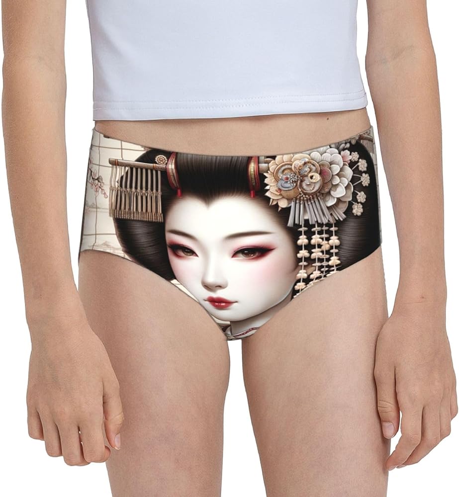 Augenstern Cotton Underwear Japanese-Geisha-Girl Girls'Briefs Soft Underpants