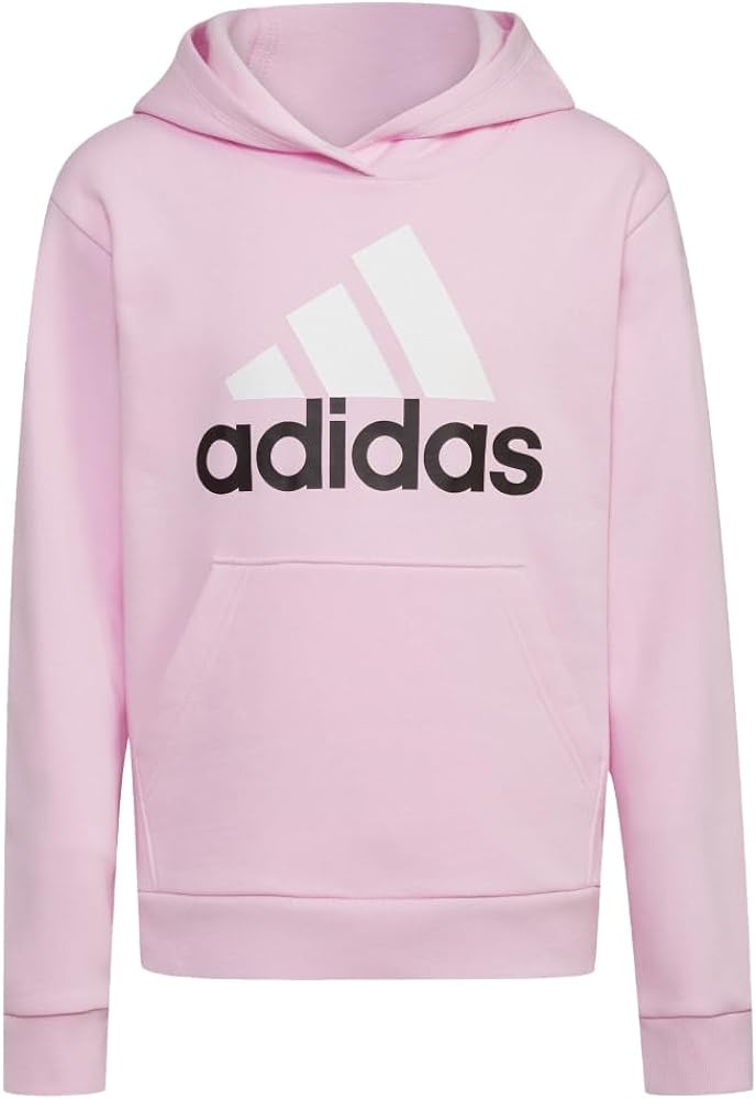 adidas Girls' Long Sleeve Graphic Fleece Hooded Pullover