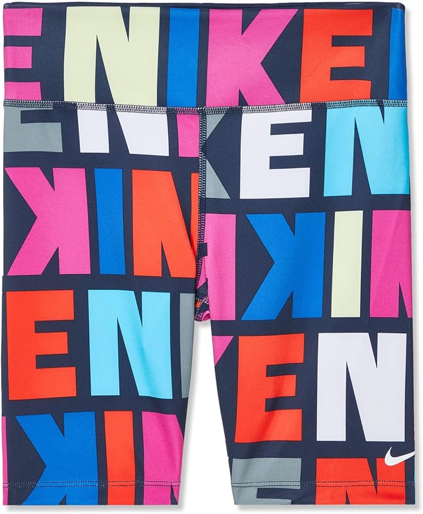 Nike Girl's DriFit One Bike Shorts (Little Kids/Big Kids) Obsidian/Obsidian/White XL (16 Big Kid)