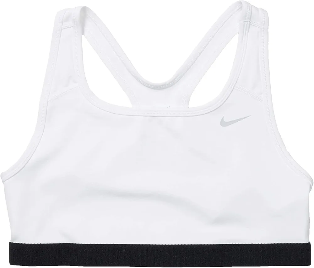 Nike Girl's Swoosh Bra (Little Kids/Big Kids) White/Pure Platinum XL (18-20 Big Kid)