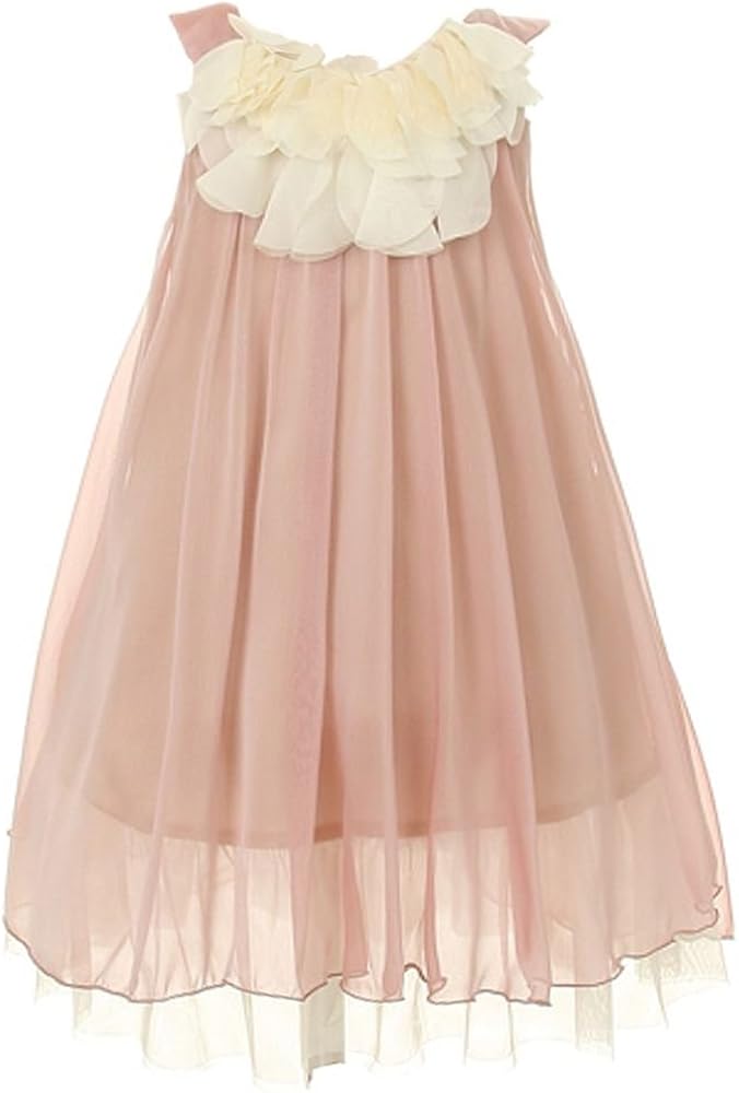 Kids Dream Coral Chiffon Floral Lace Bodice Easter Dress Girls 10