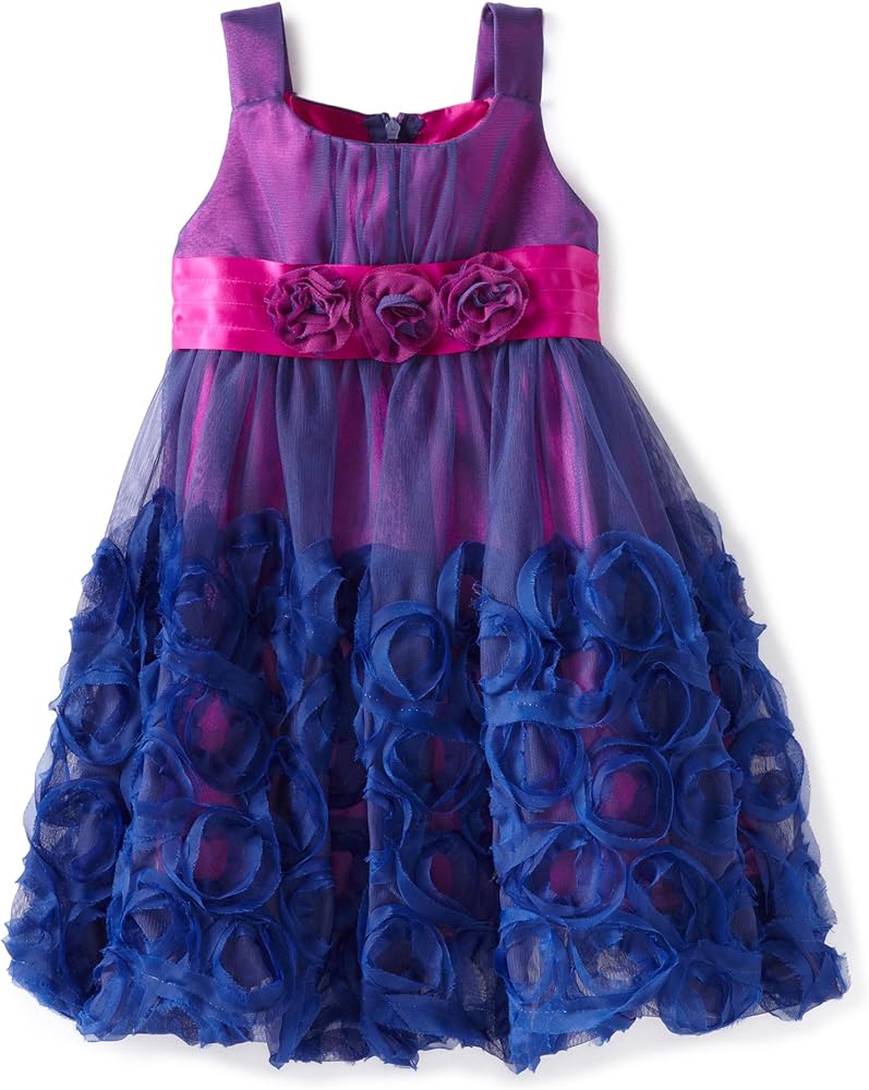 Bonnie Jean Little Girls' Bonaz Flowers Mesh Dress