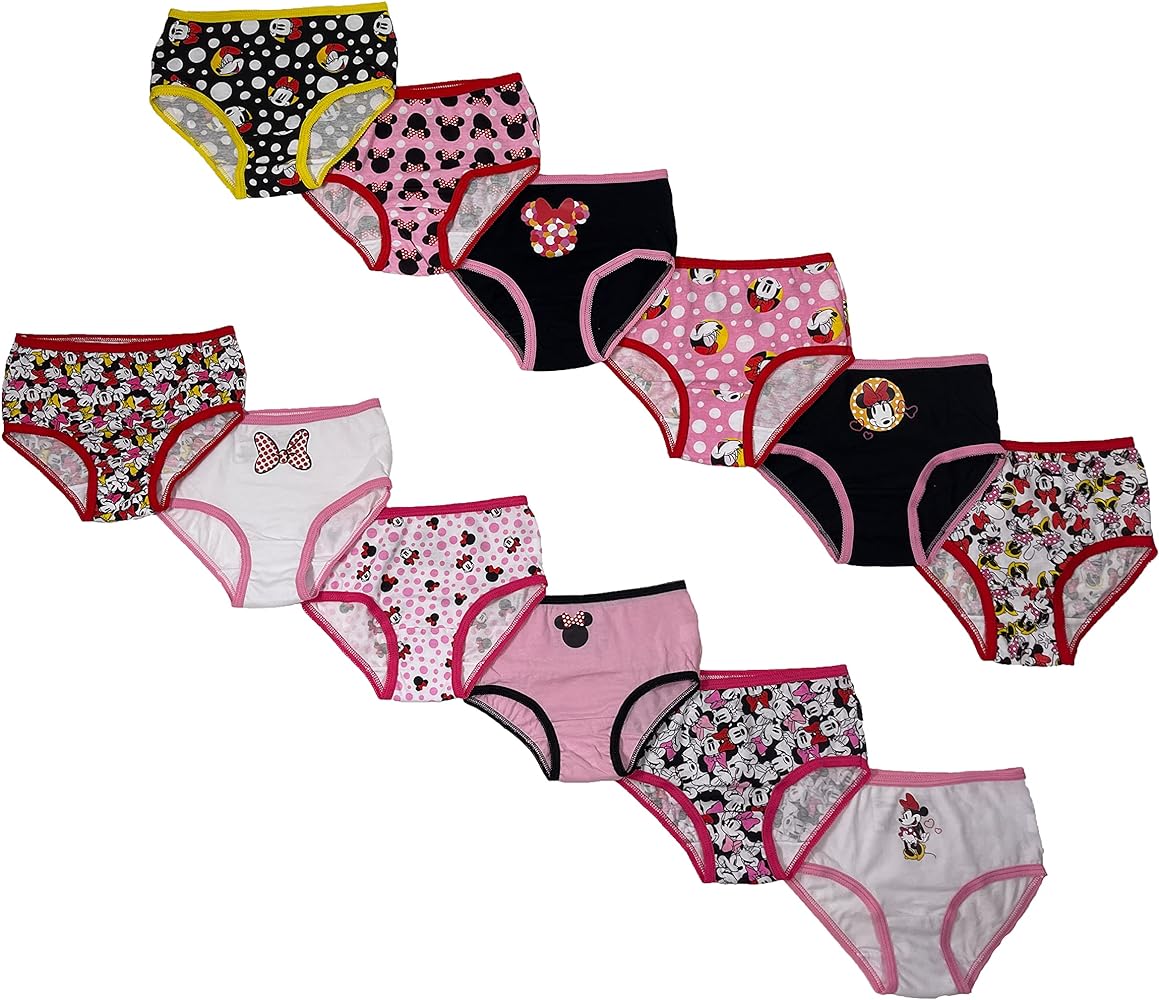 Disney girls Minnie Mouse Exclusive 12-PK Avent Box of Panties Perfect for Gifting & Potty Training Fun in Sizes 2/3T & 4T