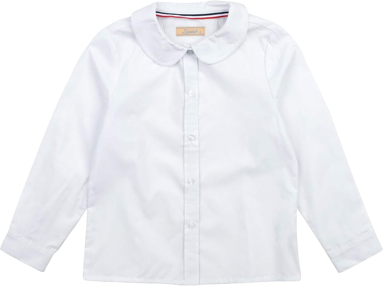 Leveret Kids & Toddler Girls Long Sleeve Uniform Cotton Dress Shirt Variety of Colors (Size 2-14 Years)