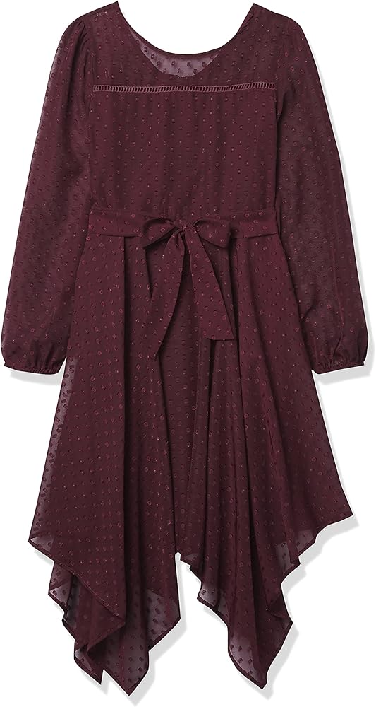 Speechless Girls' Long Sleeve Hanky Hem Dress