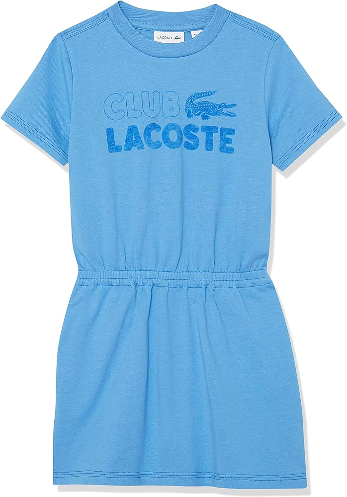 Lacoste Girls Organic Cotton Jersey Fit And Flare Dress