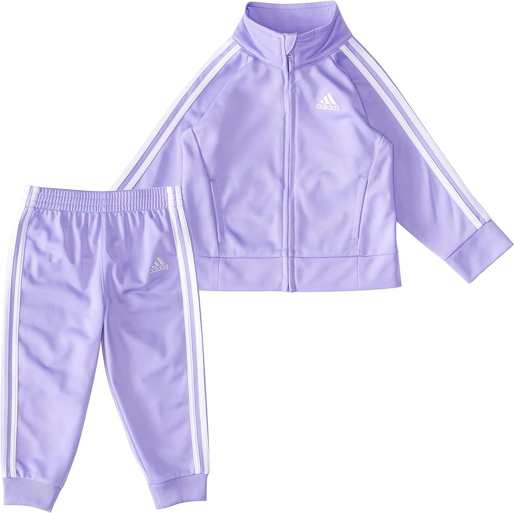 adidas girls Classic Tricot Track Set, Light Purple, 12 Months US