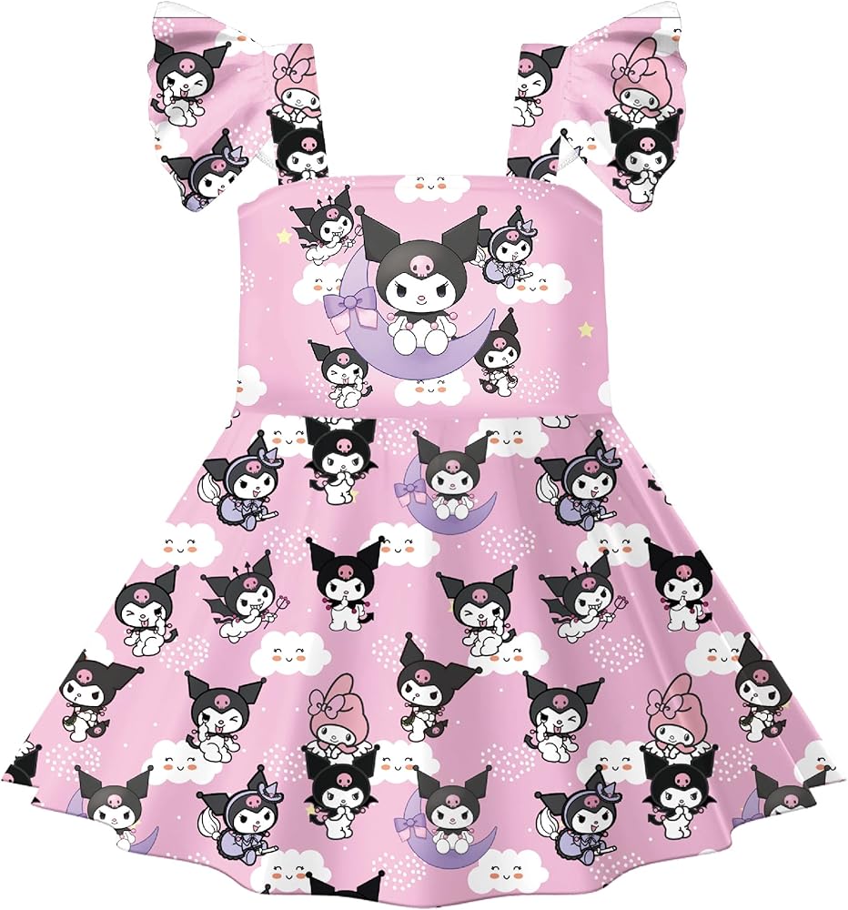 MaxTed Lovely Cartoon Dress for Girls Casual Toddler Princess Dress for Kids 4-12 Years