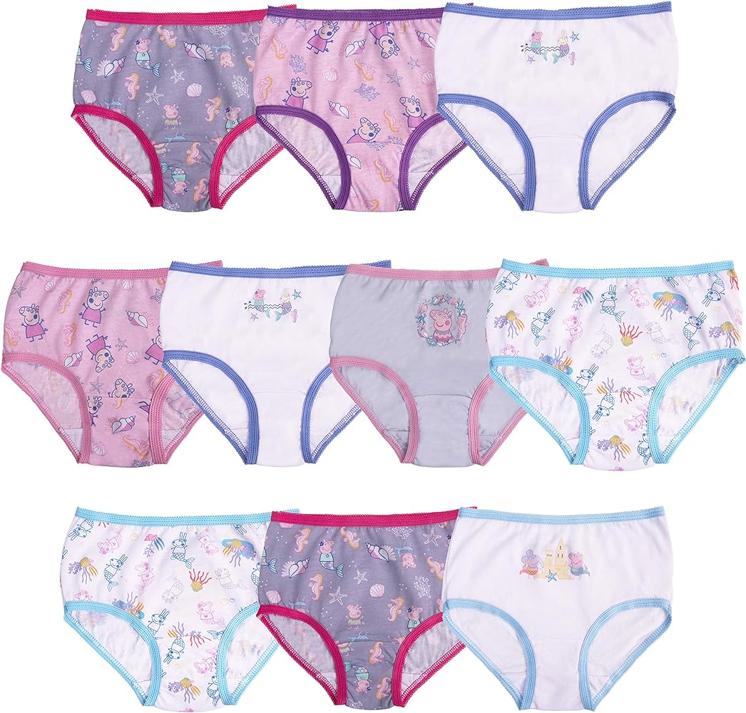 Peppa Pig Girls' 100% Combed Cotton Underwear in Sizes 2/3t, 4t, 4, 6 and 8