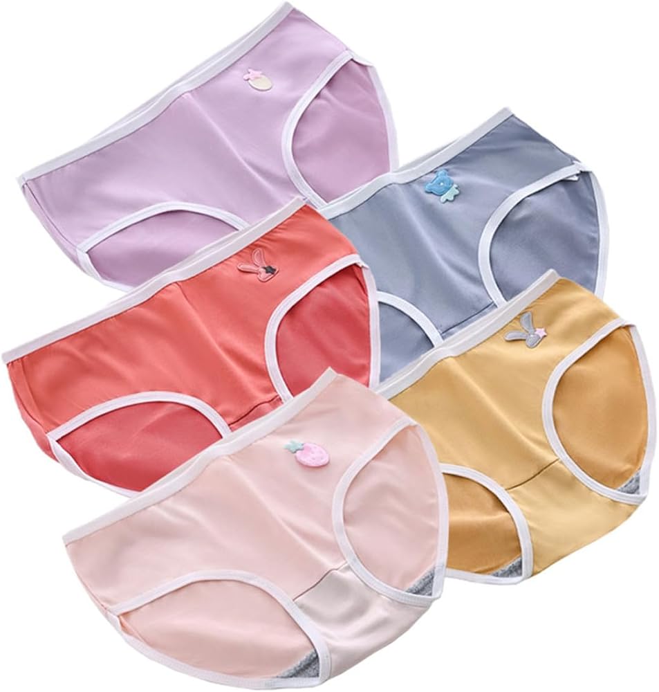 5 Pack of Big Youth Girls Underwear Breathable Comfort Hipster Briefs Panties