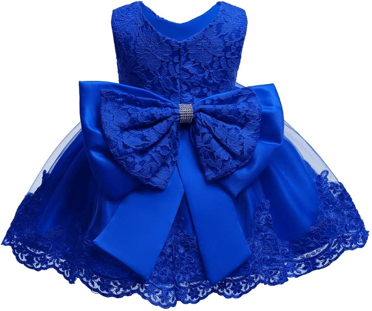 0-6T Toddler Baby Girl Embroidered Tutu Ball Gown Lace Dresses with Headwear