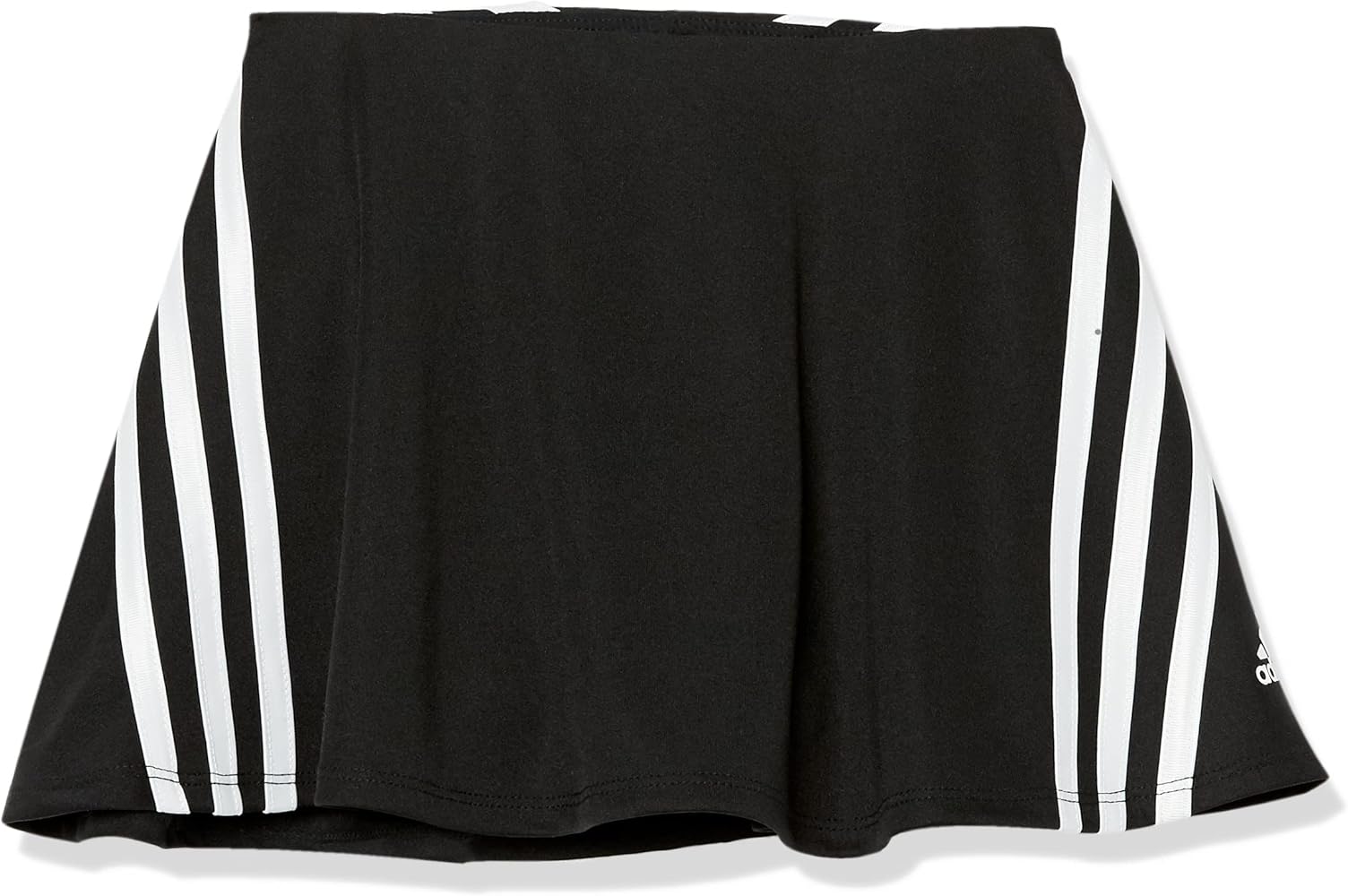 adidas Girls' 3-Stripe Flounce Knit Skorts Tennis Skirt, Black, 5