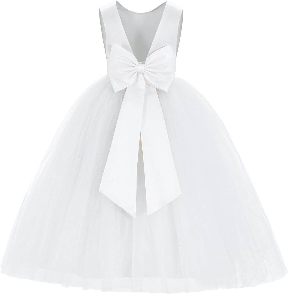 ekidsbridal V-Back Satin Junior Dresses for Special Occasions Birthday Party Gown 219