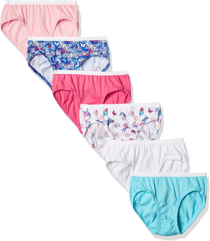 Hanes girls Tagless Assorted Briefs 6-Pack