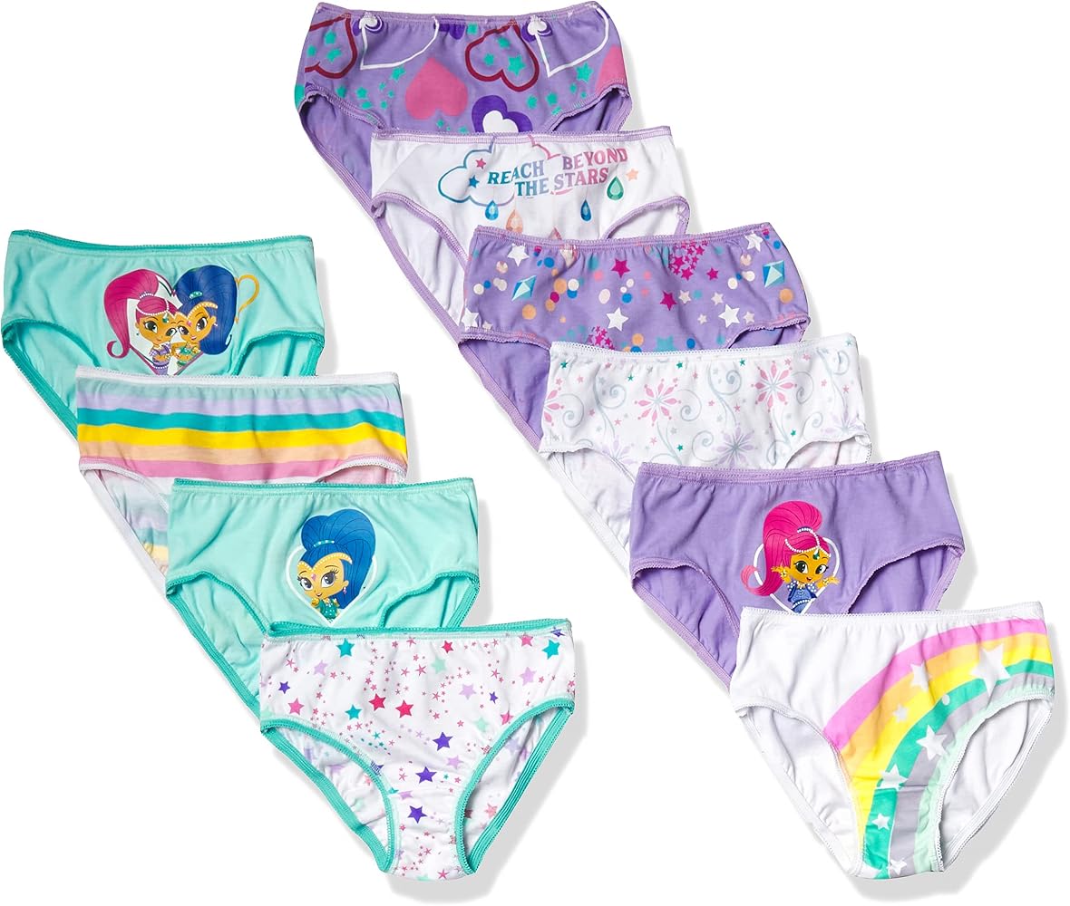 Shimmer and Shine Girls' Underwear Bikini Cotton Panty, 10 Pack