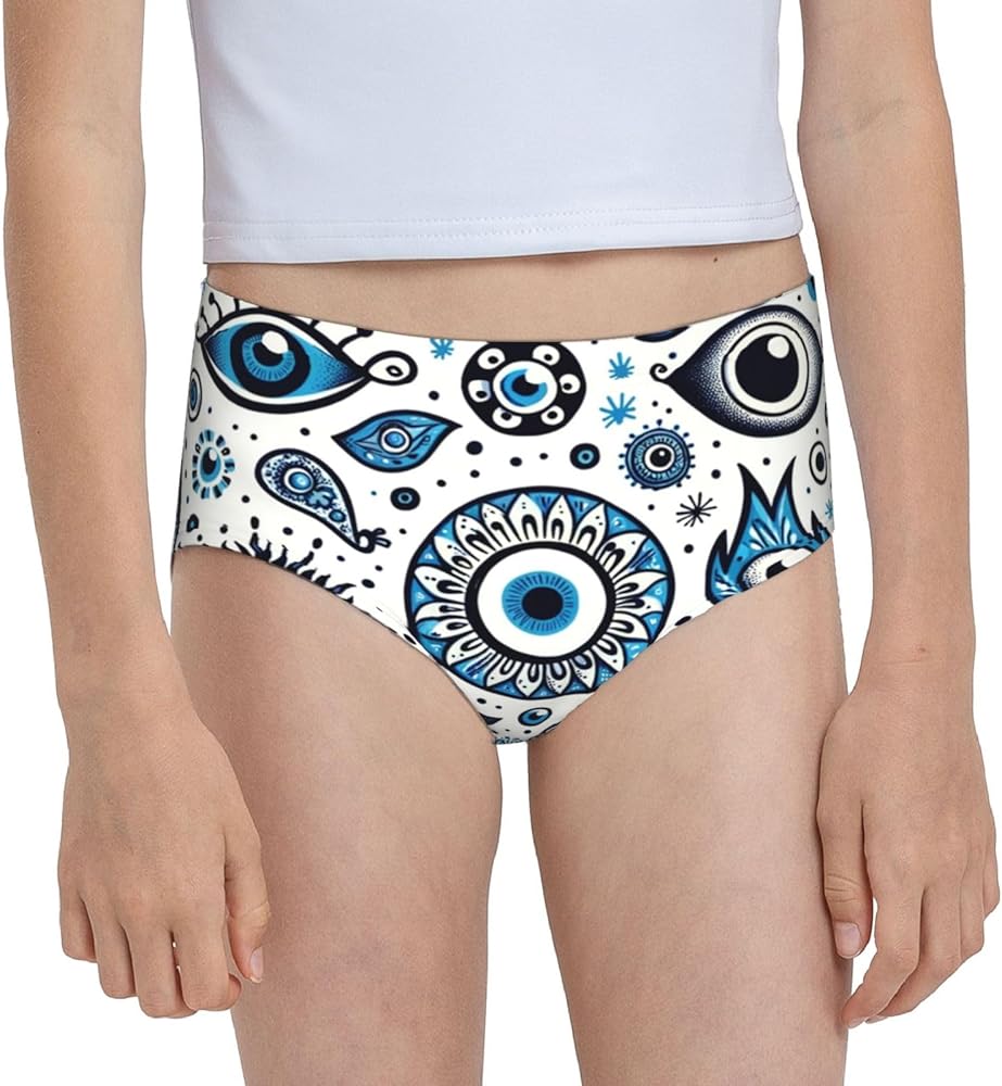 Augenstern Cotton Underwear Blue-Evil-Eye-Turkey Girls'Briefs Soft Underpants