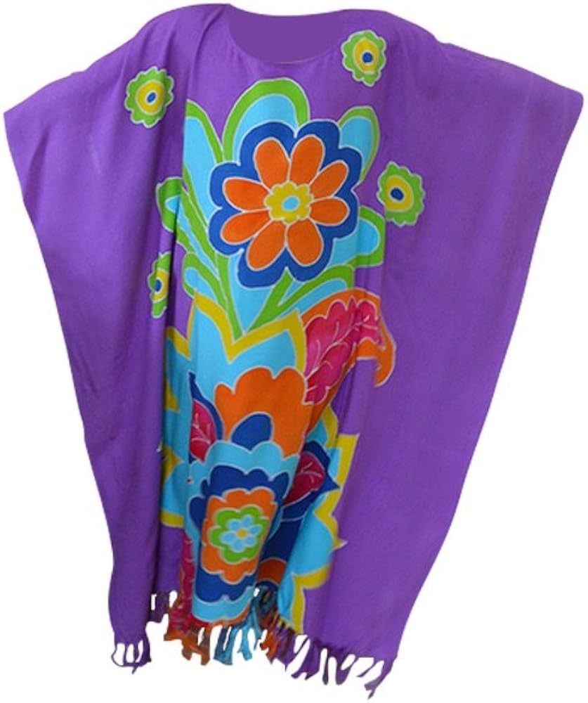 Cool Kaftans Henna Flower Hand Painted Girls Kaftan Soft Beach Dress Long Top Kids Childs New