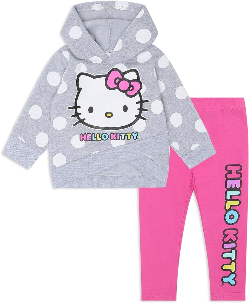 Hello Kitty Sanrio Girls 2 Piece Hoodie and Legging Set for Infant, Toddler, Little and Big Girl