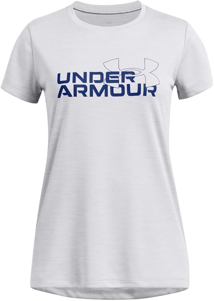 Under Armour Girls' Tech Twist Wordmark Logo Short Sleeve T Shirt