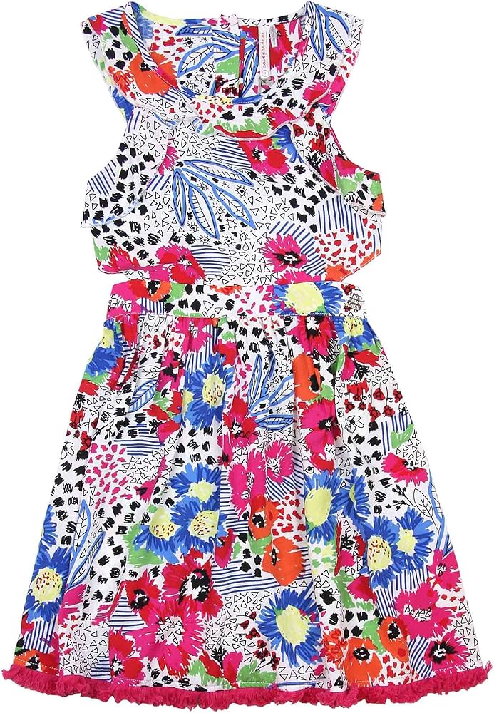 Deux par Deux Girls' Printed Dress So Safari, Sizes 7-12