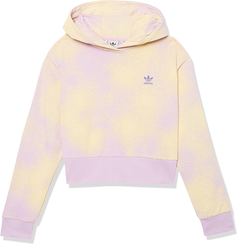 adidas Originals Girls' Graphic Printed Crop Hoodie