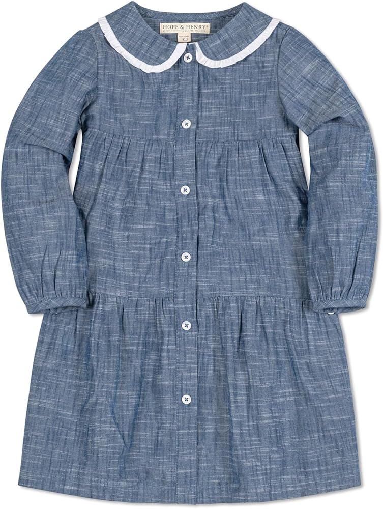 Hope & Henry Girls' Tie-Waist Shirtdress