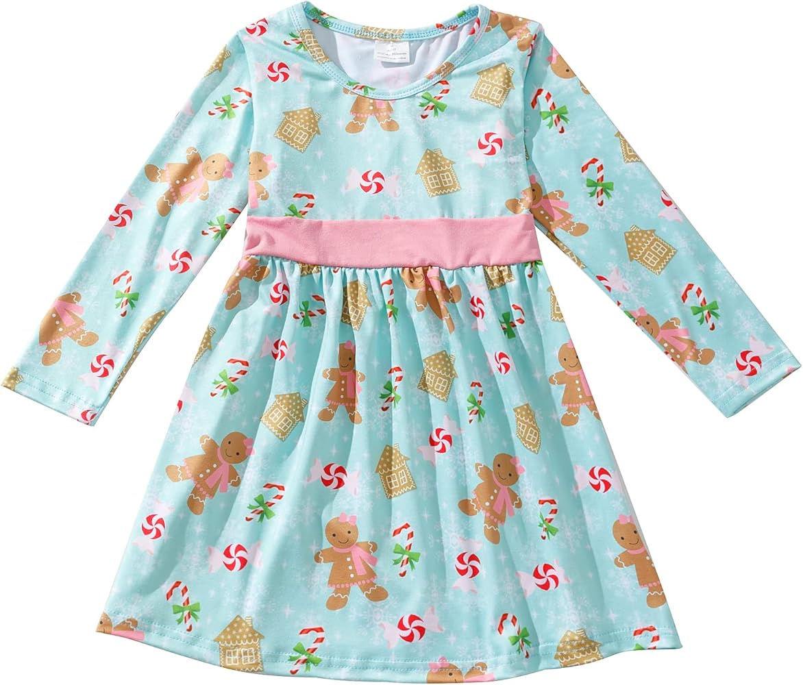 Halloween Christmas Kids Toddler Girls Pumpkin Dress Twirl Dresses Flutter Sleeve Dress 2-8Y