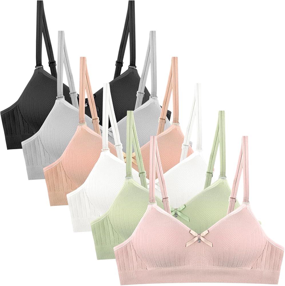 Teen Girls Sports Training Bra Cotton Adjustable Straps Starter Bras Breathable Seamless Underwear