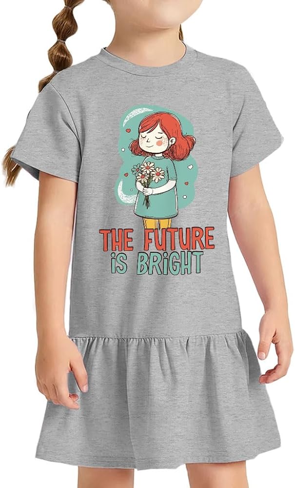 The Future is Bright Toddler Rib Dress - Art Girls' Dress - Cute Toddler Dress