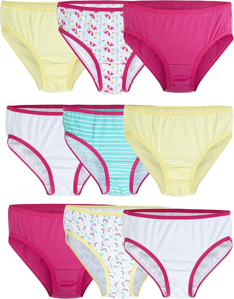 Gildan Girls Gildan Girl'S Cotton Bikini Underwear, 9-Pack